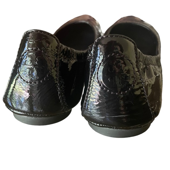 Tory Burch Eddie Ballerina Flat Black Patent Leather Size 7 - Picture 3 of 6